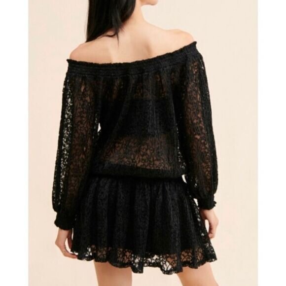 Free People Carina Meadow Lace Dress Black Size M MSRP $350‎ - Picture 3 of 14